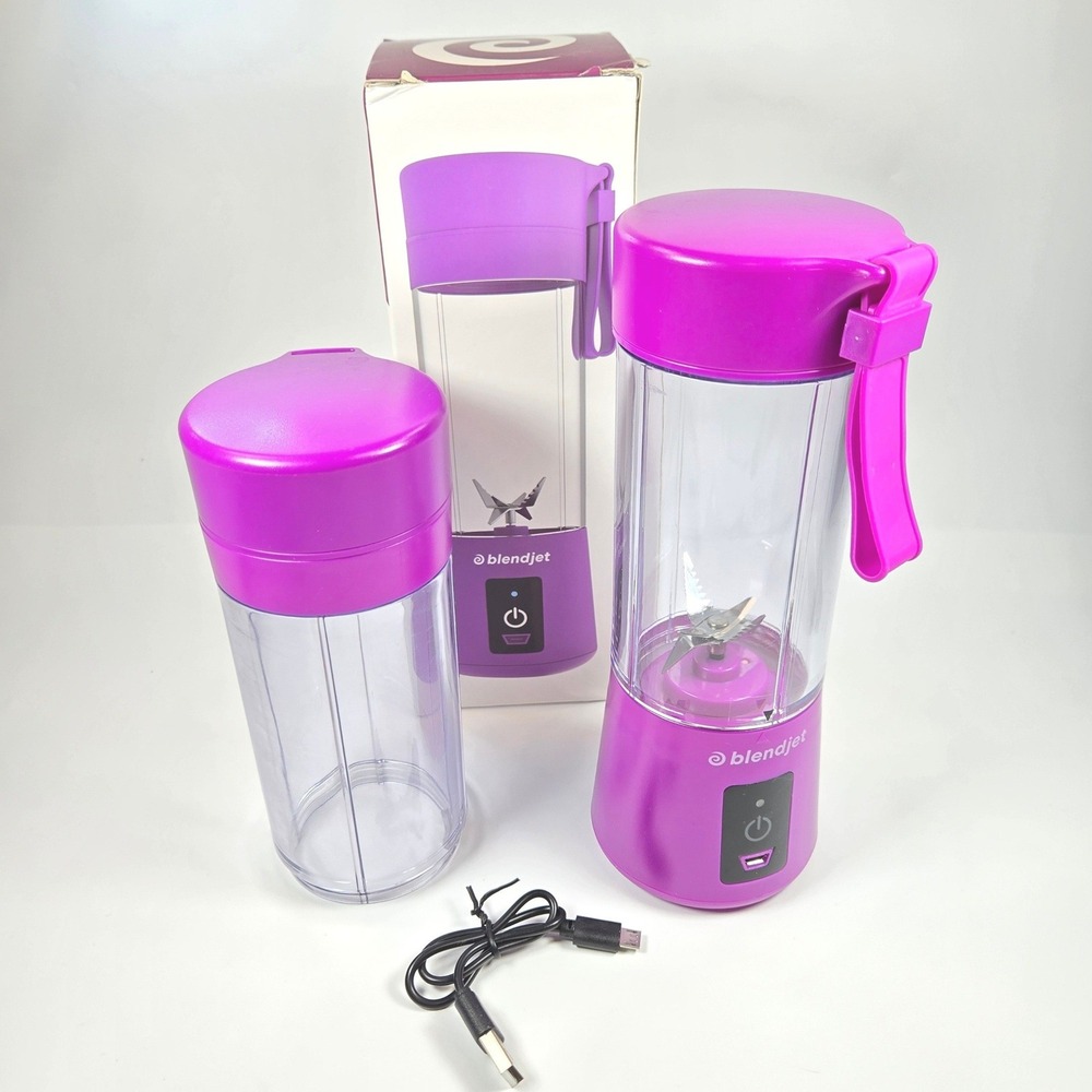 BlendJet One Original Portable Blender Purple USB Rechargeable with Extra Jar